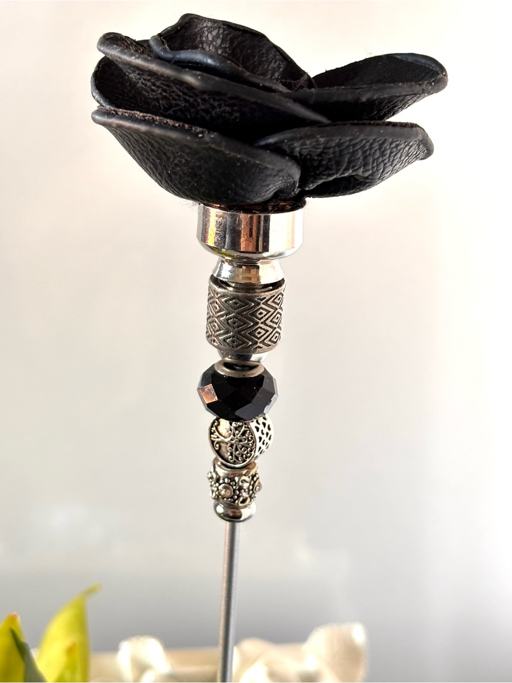 Handmade by MJ Garden Plant Stake – One-of-a-Kind Upcycled Creation